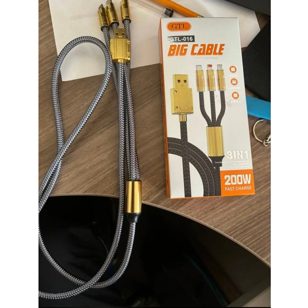 3 IN 1 Charging Cable with Type C Micro Lightning